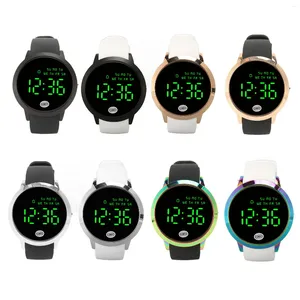 Relojes de pulsera Hombres Reloj digital Pantalla de color redonda Impermeable Retroiluminado Ultra delgado Elegante Alarma Deportes