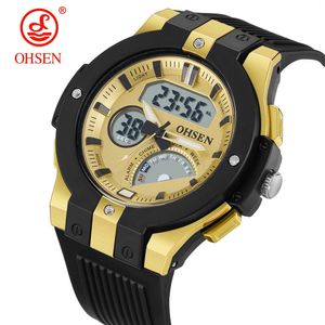 Montre-bracelets Men Digital Watches Dual Time Gold Military Quartz Sport montre la bracele