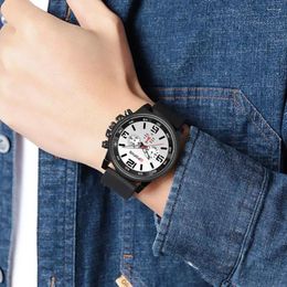 Montre-bracelets Men Elegant Watch haute précision Montre à bracelet Élégant poignet en quartz avec bracelet en silicone Design minimaliste pour les adolescents