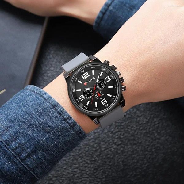 Montres-bracelets pour hommes, montre élégante, bracelet à quartz élégant avec bracelet en silicone, design minimaliste, bijoux de mode décontractés pour adolescents, idéal