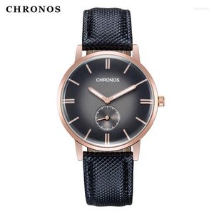 Polshorloges mannen modehorloges waterdicht resistent lederen gesp riem klassieker met sub tweedehands wijzerplaat ch05wristwatches will22