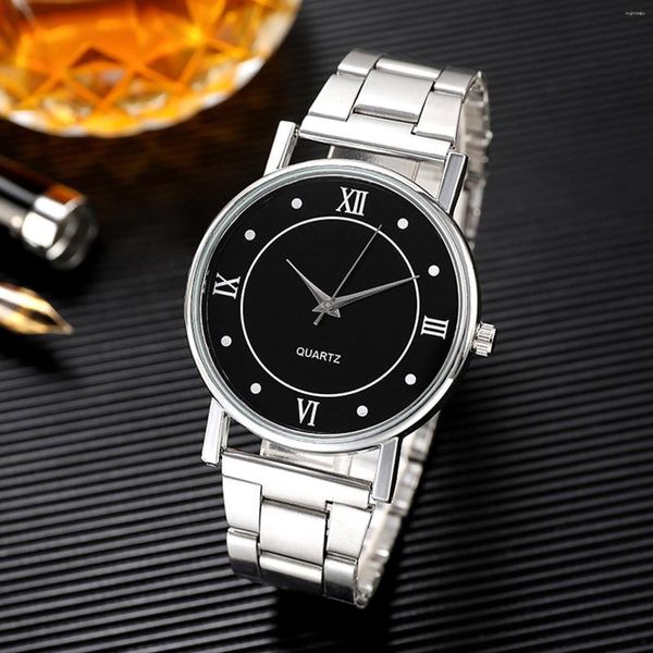 Relojes de pulsera Hombres Ocio Negocio Reloj de cuarzo Acero inoxidable Impermeable para correa de aleación ultra delgada Reloj Hombre