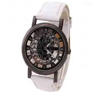 Montres hommes De luxe en acier inoxydable Quartz militaire Sport bracelet en cuir cadran montre-bracelet Steampunk horloge Reloj De Hombre