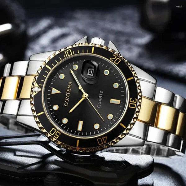 Montre-bracelets Hommes Quartz Watch Mens Watchs Top Business Business Minimaliste atmosphère homme en acier inoxydable imperméable