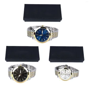 Montres-bracelets hommes montre-bracelet à quartz montre d'affaires avec date lumineuse en acier inoxydable double calendrier étanche