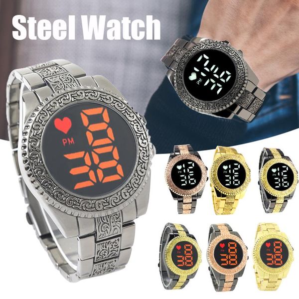 Relojes de pulsera para hombre, reloj de esfera redonda, correa de acero, reloj de pulsera para hombre, elegante, preciso, fácil lector D88