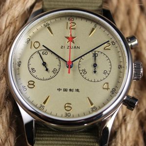 Montres-bracelets Hommes 1963 Chine Aviation Chronographe Pilote Montres Saphir Mécanique Original St1901 Mouvement Montre Pour Hommes 2024