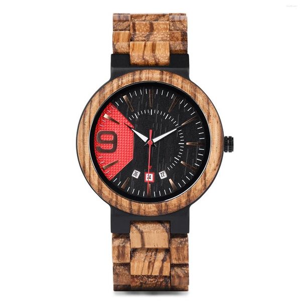Montre-bracelets montres en bois colorées masculières