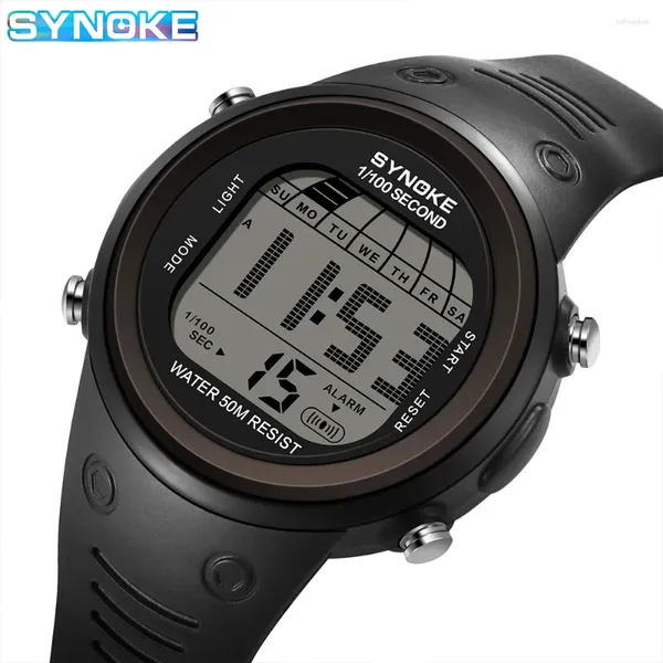 Montre-bracelets Men's Men's Digital Sports Watch 50m Synoke Brand Brand Brand Brand Military avec LED Back Light pour hommes