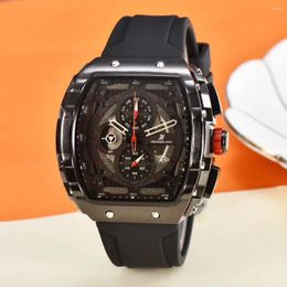 Montre-bracelets Men's Quartz Bowl Watch Watch Strap Rubber Multi-Function Chronograph Sports Fashion Trend Business High Quality Quality