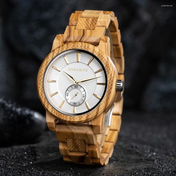 Relojes de pulsera Reloj de cuarzo para hombre BOBO BIRD Top Reloj de pulsera de madera para hombre Relojes Relogio Masculino Regalo personalizado con caja de madera
