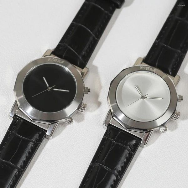 Wallwatches Matrícula de cuarzo para hombres Relojes de marcación estéril de diseño minimalista para hombres