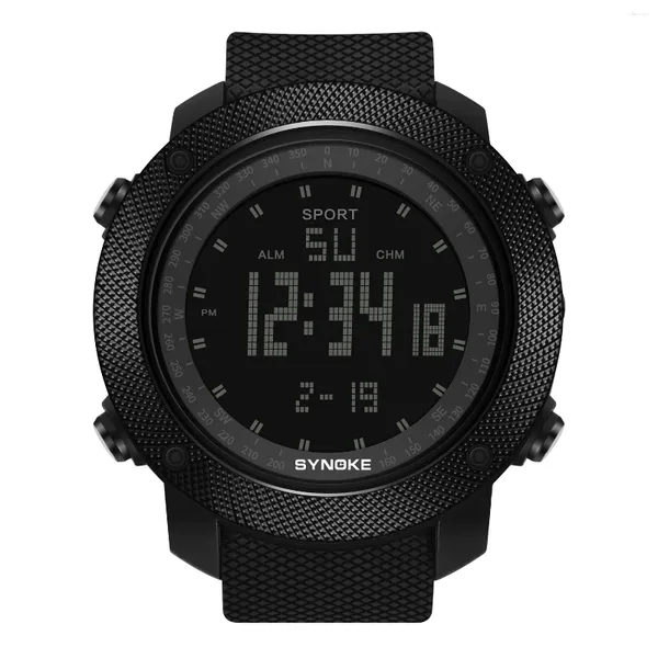 Montre-bracelets pour hommes Sport Digital Watch Hours Running Swimming Military Army Watches 50m Imperproof Split Time Multifonction Synoke Synoke