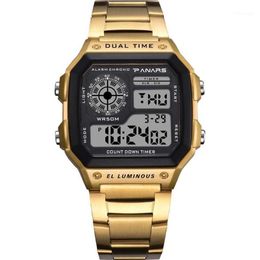 Relojes de pulsera Relojes analógicos digitales cuadrados para hombres G Shok Relojes de pulsera de acero inoxidable para hombres Gshock 50 m Impermeable al aire libre Mult235a