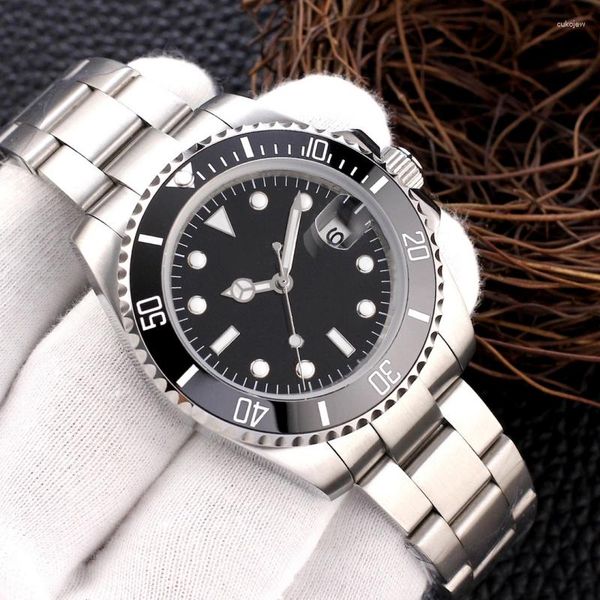 Relojes de pulsera Reloj para hombre Acero inoxidable 904L Anillo de cerámica mecánico automático Relojes de cristal de zafiro 40 mm