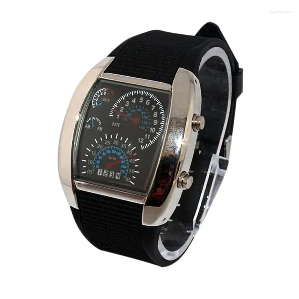 Montres-bracelets Montre pour hommes Mode Instrument de course pour hommes Creative Cool Ins Style Bande de cuir Quartz Poignet Reloj Hombre