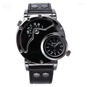 Horloges Herenhorloge Buiten Vrije tijd Digitale riem Dubbele beweging Tijdzone Horloge Speciaal ontworpen 2023 Man Quartz Klok Geschenk