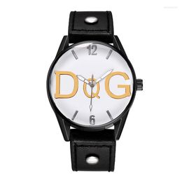 Montres-bracelets montre pour hommes Reloj Hombre DQG marque hommes mode Sport bracelet en cuir Quartz affaires montre-bracelet Relogio Masculino