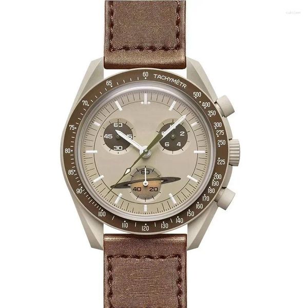 Relojes de pulsera Reloj para hombres Space Mercury Mission Moon Landing Co-Cronógrafo Cuarzo para hombre al aire libre Casual Moda Reloj Hombre