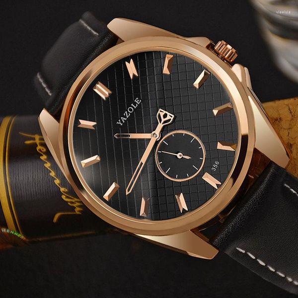 Relojes de pulsera Reloj de hombre YAZOLE Relojes superiores para hombre Reloj de pulsera impermeable de moda Reloj de cuero Venta Saat Relogio Relojes