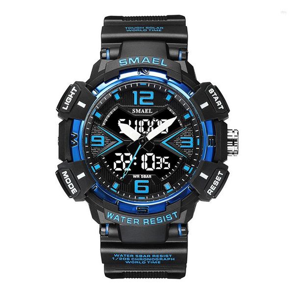 Montres-bracelets montres pour hommes Quartz étanche alarme lumineuse montre électronique pour hommes double affichage numérique Led militaire Reloj Homb