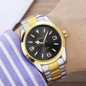 Polshorloges herenpols horloges Luminous Scale Quartz horloge met stalen armband mineraal glazen spiegel mannelijk mode waterdicht