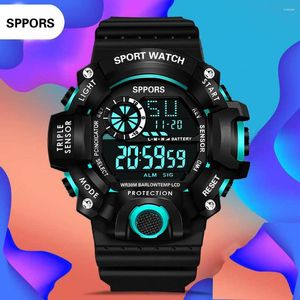 Relojes de pulsera para hombre, reloj deportivo multifunción, deportivo militar, resistente al agua, luminoso, LED Digital, para niños, esfera grande, electrónico para estudiantes