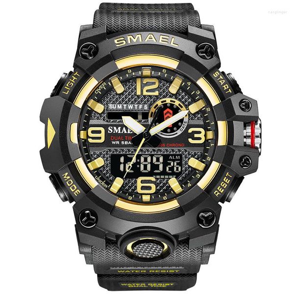 Armbanduhren Herren Sportuhren 50 m wasserdicht LED-Uhr Dualzeitanzeige Auto Datum Top Quarz Militär