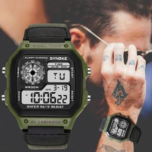 Mujeres de pulsera Men Sport Watches Retro Digital Watch impermeable para LED Electronic Clock Design Nylon Militar MUBLE RELOJ Hombre 245i