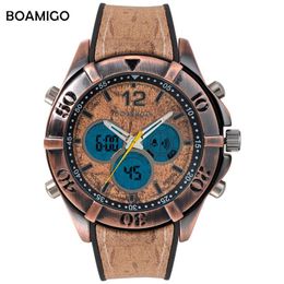 Polshorloges mannen sport horloges retro boamigo merk analoge digitale led quartz horloge houten ontwerp vintage punk polswatch reloj hombre