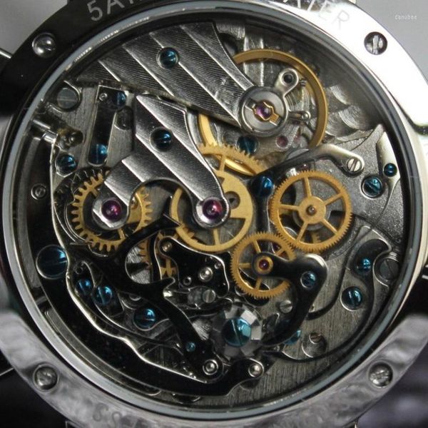 Relojes de pulsera para hombre, reloj cronógrafo, reloj de pulsera mecánico Manual, espejo de burbuja, tamaño de caja de 40mm, Montre Hommes