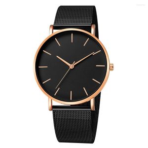 Polshorloges mannen kijken roosgouden montre femme slanke mesh stalen riem ultradunne mode relojes para mujer luxe pols horloges reloj muje