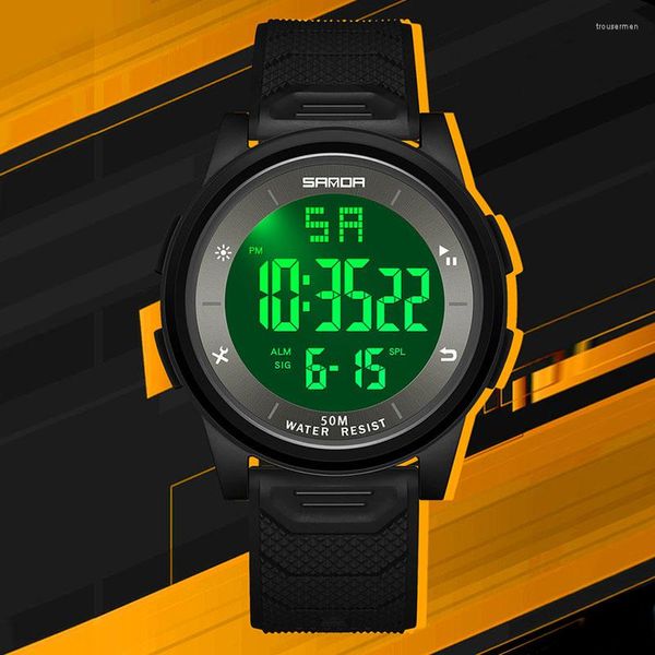 Relojes de pulsera para hombre, relojes deportivos de primeras marcas para hombre, reloj despertador resistente al agua de 50M, reloj de pulsera electrónico LED fácil de leer, reloj Masculino