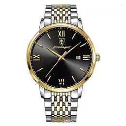 Montres-bracelets hommes montres automatique affichage de la date bande en acier étanche Boutique couronne en spirale de luxe mode affaires Quartz