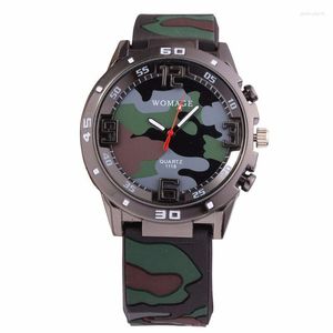 Horloges Heren Horloges Mode Camouflage Militair Horloge Zachte siliconen Jongen Kinderen Sport Quartz Armband Orologio Uomo