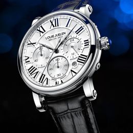 Armbanduhren Herrenuhren Hochwertiges Leder Lässige Quarz-Armbanduhren Wasserdichte Business-Mode Herren-Chronographenuhr reloj hombre 230922