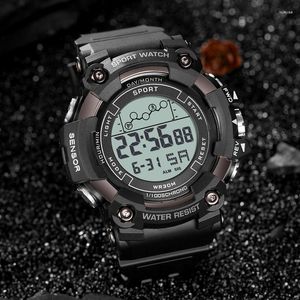 Horloges Heren Horloges Outdoor Sport Waterdicht Digitaal Horloge Voor Grote LED Wijzerplaat Mode Zwart Militair Polshorloge Relogio Masculino