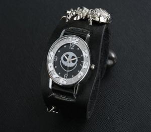 Montre-bracelets Men Femmes Quartz montre-bracelet Bracelet Skull Style en cuir Spider Watch Christmas Gift Relojes Hombre Mujer Reloje5740212
