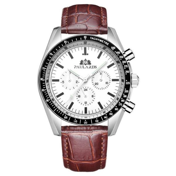 Relojes de pulsera Relojes automáticos para hombre Cronógrafo Correa de cuero genuino Reloj Hombres Carreras de velocidad Deportes Mecánicos Relojes de pulsera Relojes de pulsera