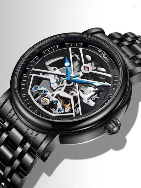 Relojes de pulsera Relojes automáticos para hombre Esqueleto Tourbillon Mecánico Automático Vestido de lujo Reloj de pulsera Relojes luminosos impermeables