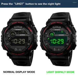 Polshorloges Mens Electronic Watch Classic All-Match Digital Luminous Led Display Week Causale Outdoor Sports