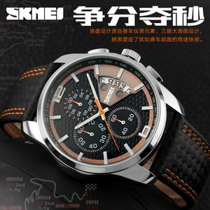 Polshorloges Mens Fashionable Leather Quartz Sport Gift Q240529