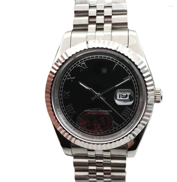 Relojes de pulsera Reloj mecánico para hombre Automático Plata Negro Blanco Roma