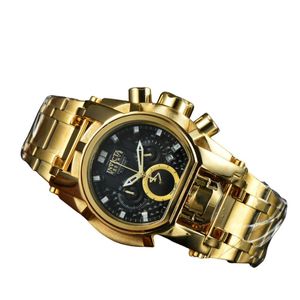 Relojes de pulsera para hombre Deportes Reloj de cuarzo Invicto Reserva Bolt Zeus Brújula Gran esfera de acero Hebilla plegable Impermeable Hora mundial Fl Funct Dhcz5