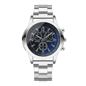 Relojes de pulsera para hombre, tira de acero, correa de reloj de moda informal para regalo, reloj de pulsera delicado exquisito, mecánico para hombre