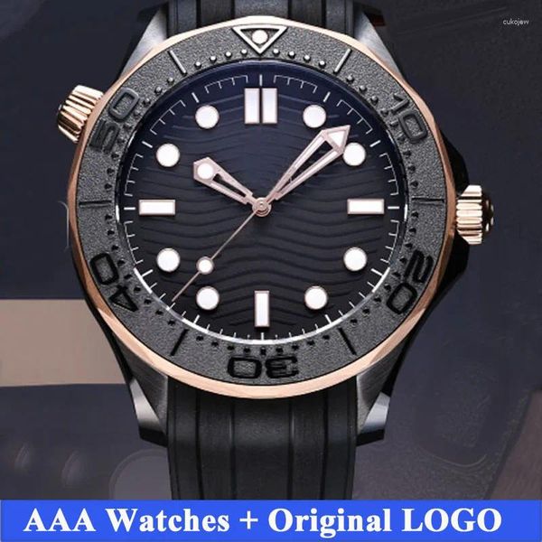 Relojes de pulsera Reloj para hombre Relojes de diseño de alta calidad Caja de 42 mm Montre con correa de goma Relojes de movimiento automático para hombre Sea Sport