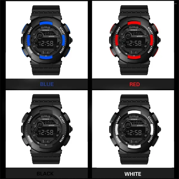 Relojes de pulsera Reloj para Hombre multifunción deporte al aire libre vida impermeable correa de goma relojes pantalla LED Reloj Digital Hombre