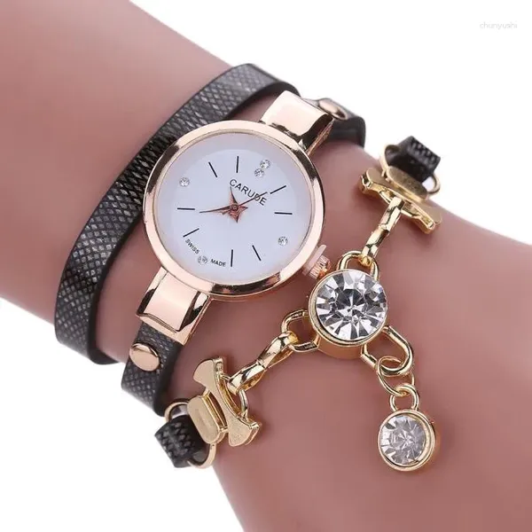 Muñecos para la pulsera Relojes para hombres Corias de 20 mm Fashion Women's Fomen Faux Cuero Analógico de cuarzo Relojes de muñeca de muñeca