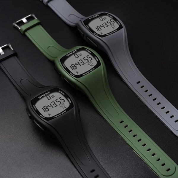 Montres-bracelets Montre pour hommes Ultra-mince Sports numériques 50M Podomètre étanche Minuterie Mode Poignet pour hommes Relogio MasculinoWristwatches