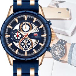 Relojes de pulsera para hombre, reloj de pulsera deportivo militar, correa de silicona azul, reloj con fecha, reloj de cuarzo para hombre, reloj Masculino Whatches